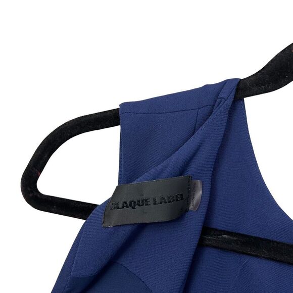 Blaque Label Jumpsuit Pleated Vented Open Back Slash Pockets Blue Women Sz S - Picture 6 of 6